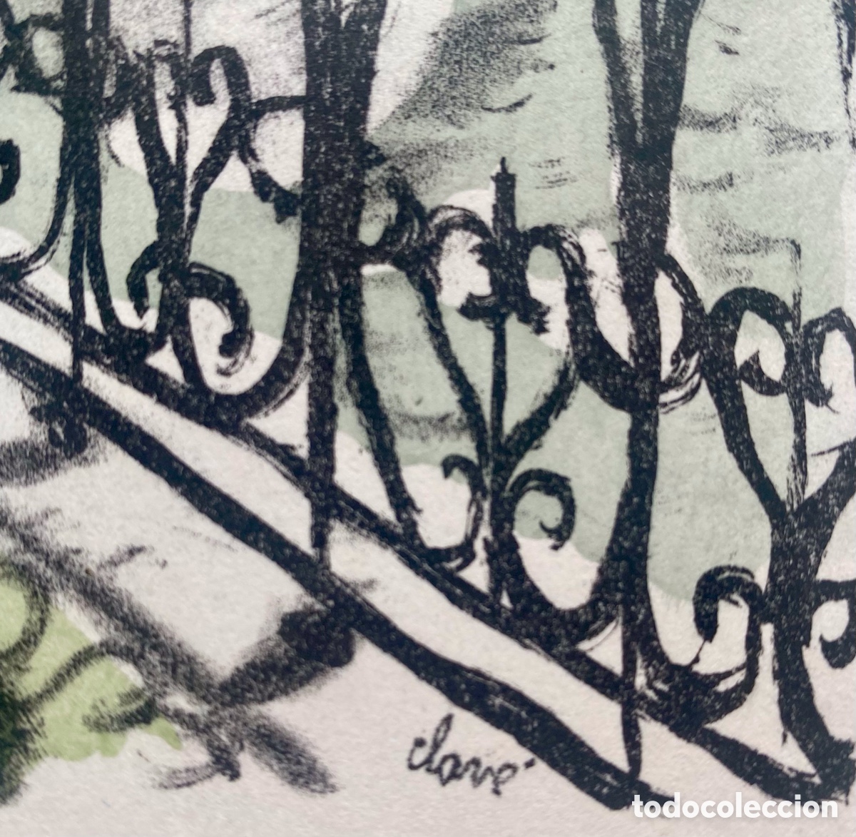 Arte: Litograf&iacute;a antigua Anton&iacute; Clav&eacute; - Foto 5