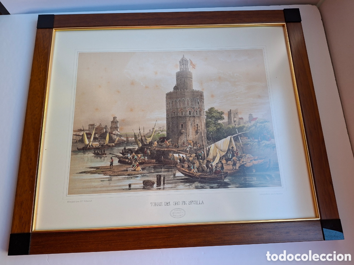 Kunst: Lote de 6 Cuadros Enmarcados - L&aacute;minas &rdquo;Espa&ntilde;a Art&iacute;stica y Monumental&rdquo; de Genaro P&eacute;rez Villa-amil