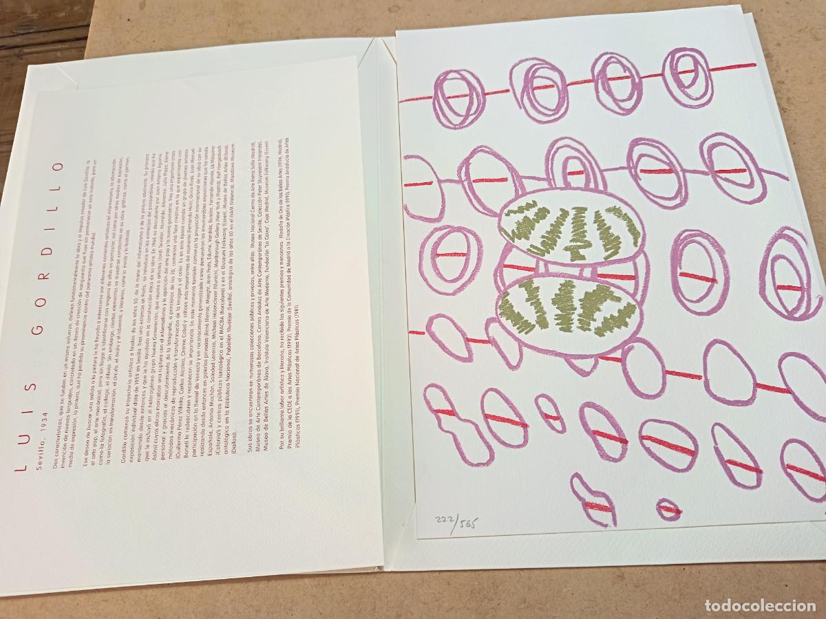 Arte: LITOGRAFIA DE LUIS GORDILLO. FIRMADA Y NUMERADA. 222/565. 25 X 35 CM CON SU CARPETA.