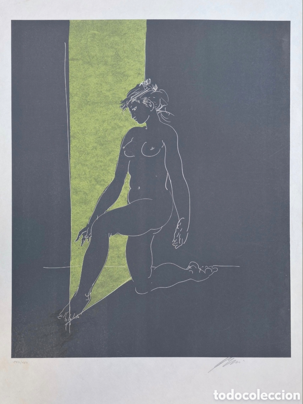 Arte: Hans Erni - Joven desnuda - litograf&iacute;a original papel Auvernia - firmada abajo numerada 140/150