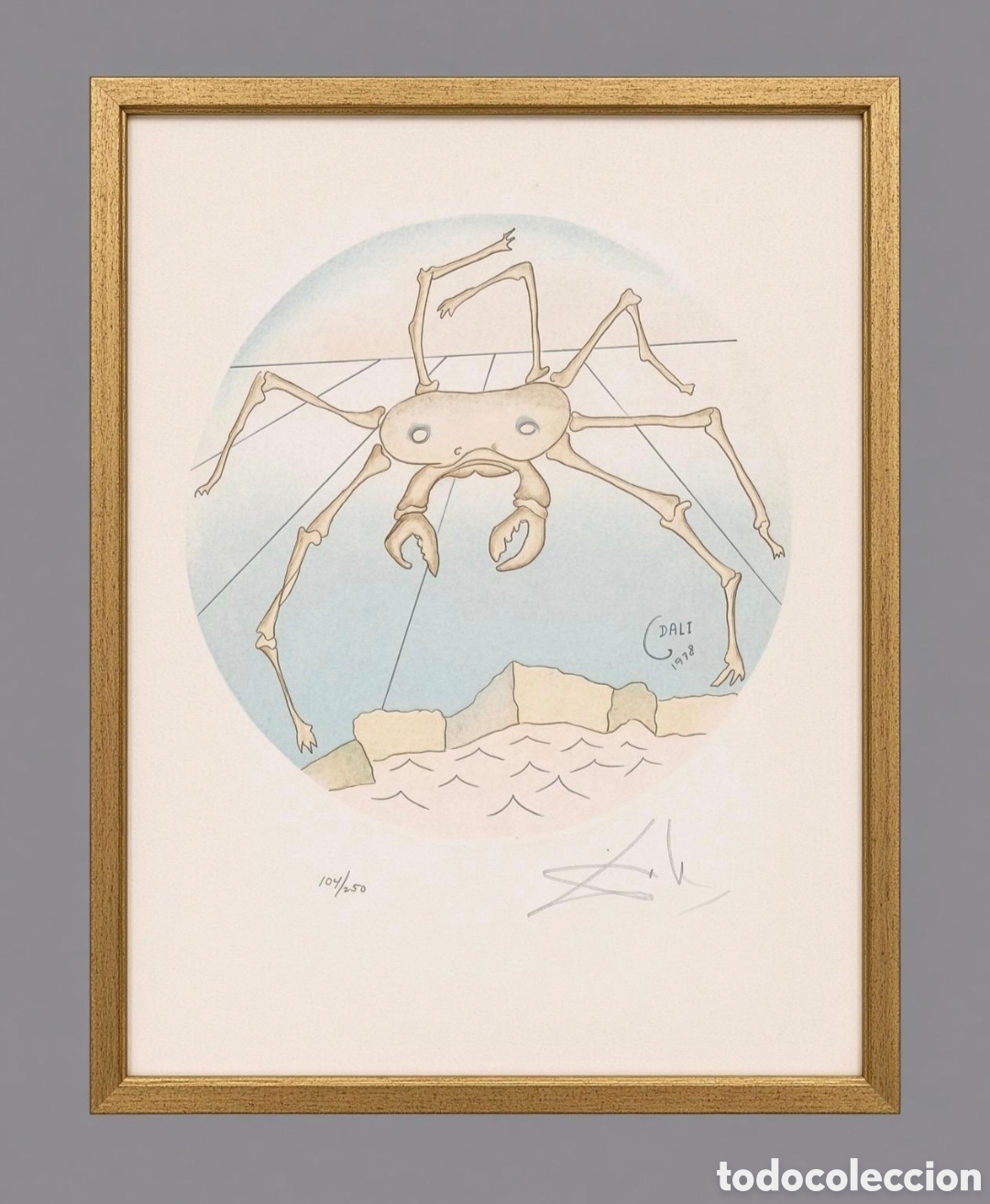 Arte: litograf&iacute;a de la serie de Salvador Dal&iacute;: zodiaco CANCER firmado a lapiz 104/250