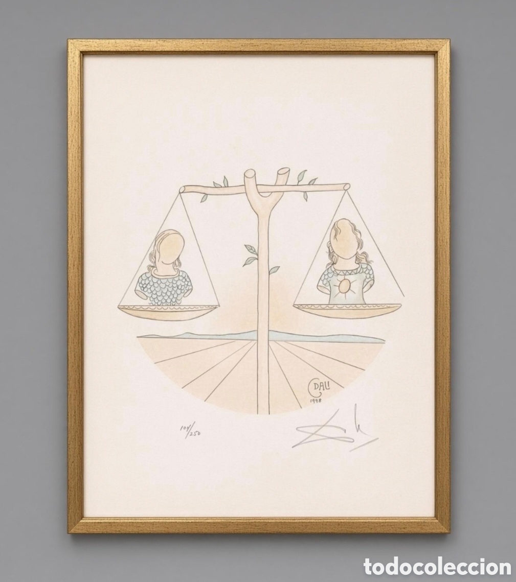 Arte: litograf&iacute;a de la serie de Salvador Dal&iacute;: zodiaco LIBRA firmado a lapiz 104/250
