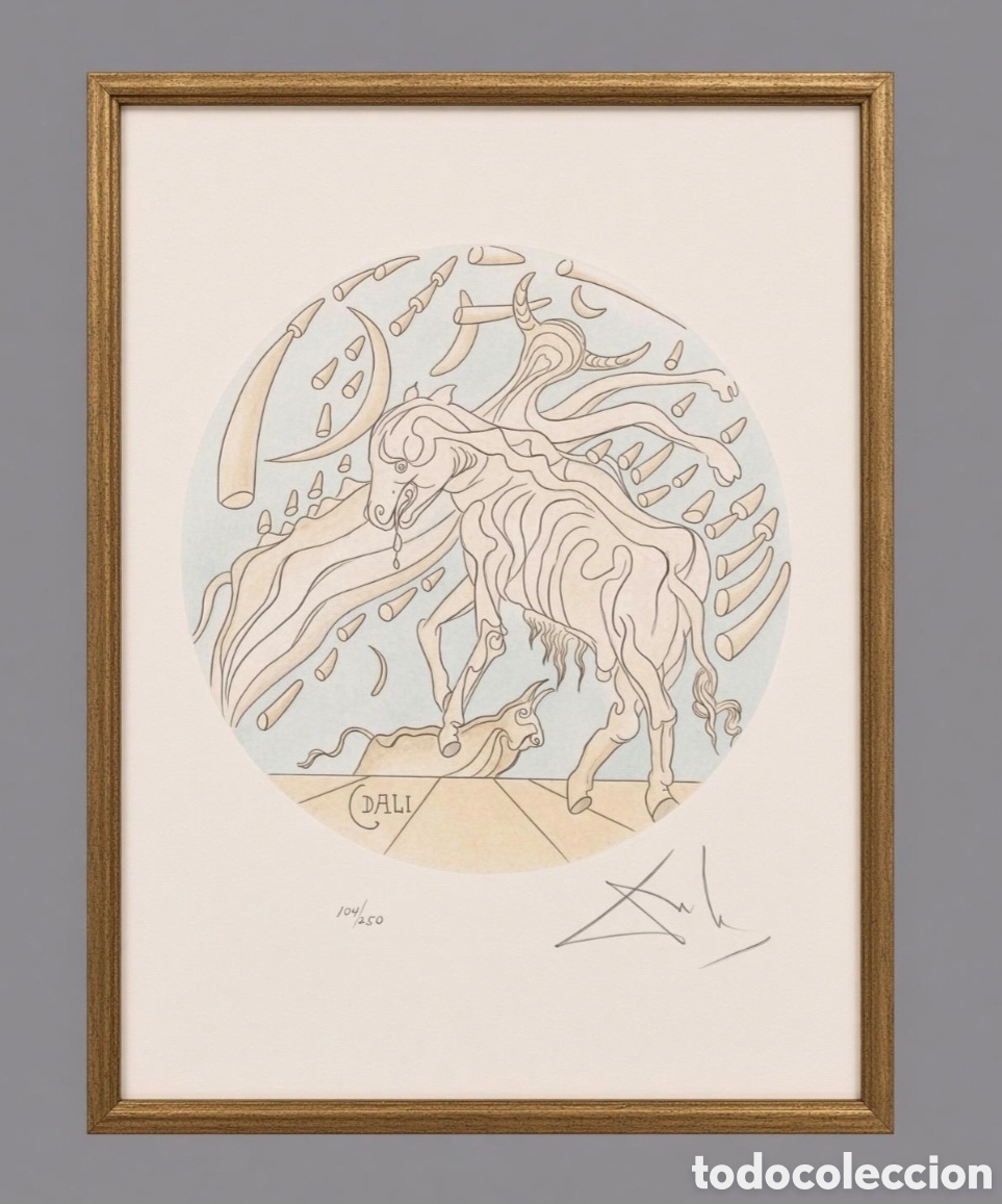 Arte: litograf&iacute;a de la serie de Salvador Dal&iacute;: zodiaco TAURO firmado a lapiz 104/250
