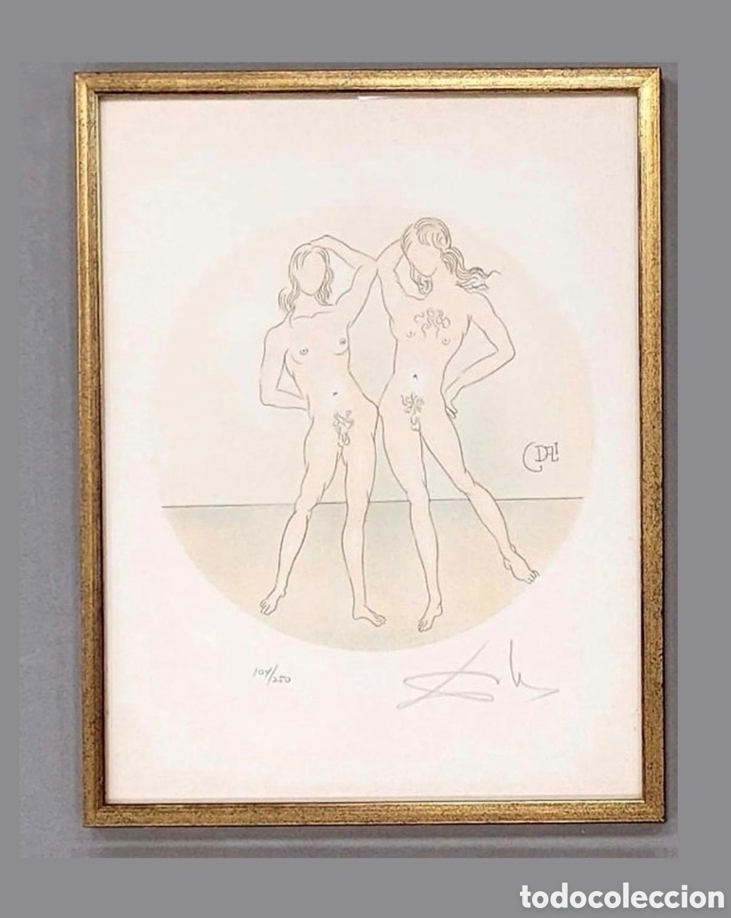 Arte: litograf&iacute;a de la serie de Salvador Dal&iacute;: zodiaco G&Eacute;MINIS firmado a lapiz 104/250