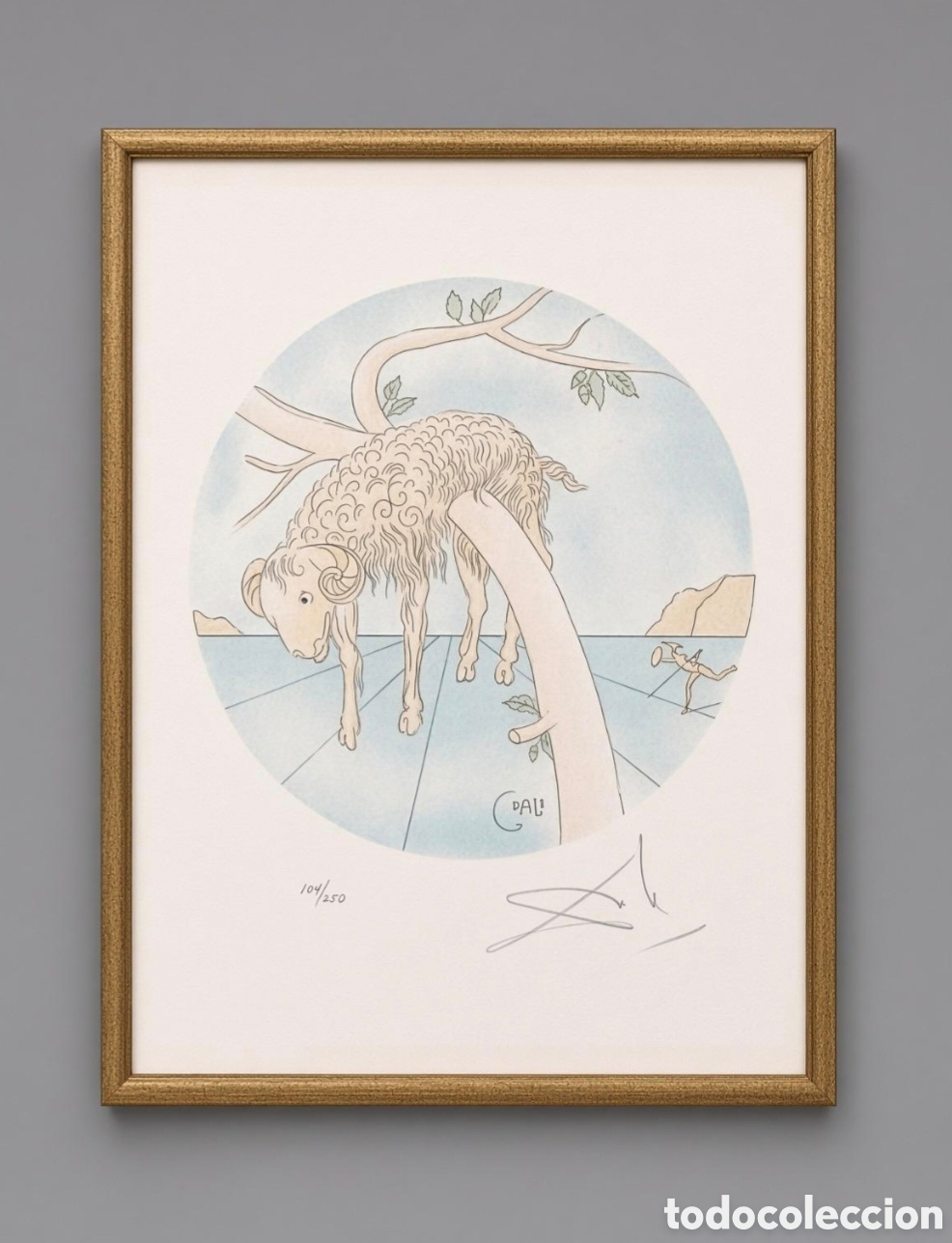 Arte: litograf&iacute;a de la serie de Salvador Dal&iacute;: zodiaco ARIES firmado a lapiz 104/250