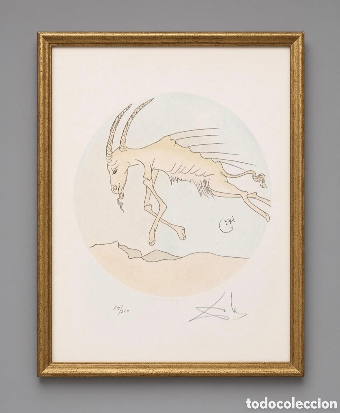 Arte: litograf&iacute;a de la serie de Salvador Dal&iacute;: zodiaco CAPRICORNIO firmado a lapiz 104/250