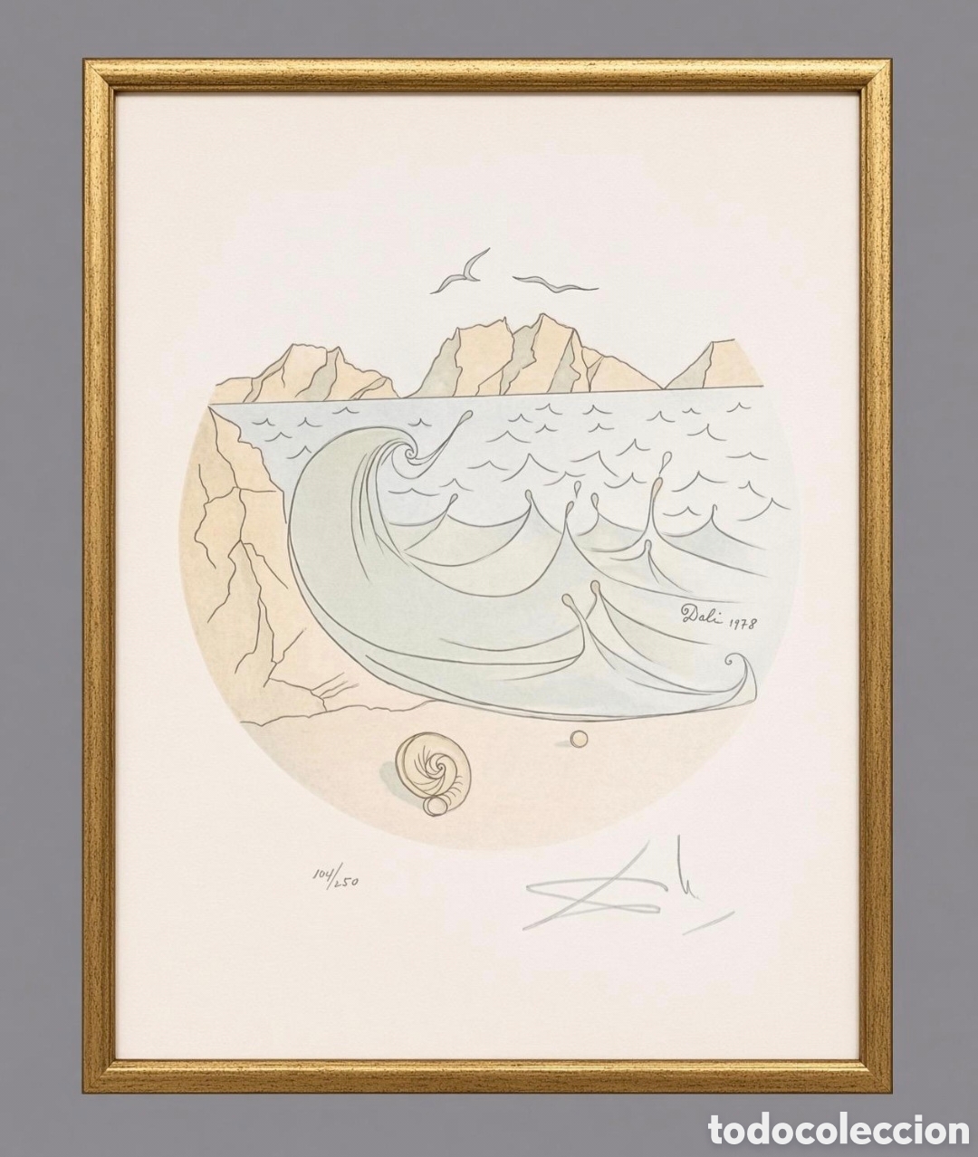Arte: litograf&iacute;a de la serie de Salvador Dal&iacute;: zodiaco ACUARIO firmado a lapiz 104/250
