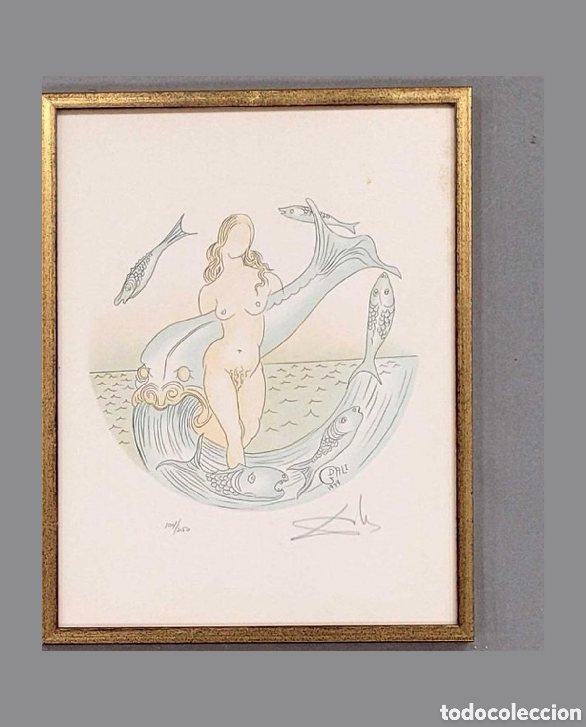 Arte: litograf&iacute;a de la serie de Salvador Dal&iacute;: zodiaco PISCIS firmado a lapiz 104/250