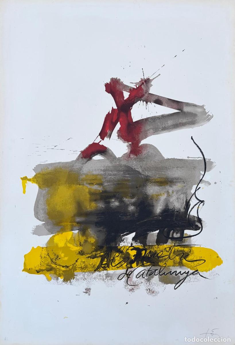 Arte: ANTONI T&Agrave;PIES - &rdquo;Als mestres de Catalunya&rdquo; - Litograf&iacute;a firmada, 1974