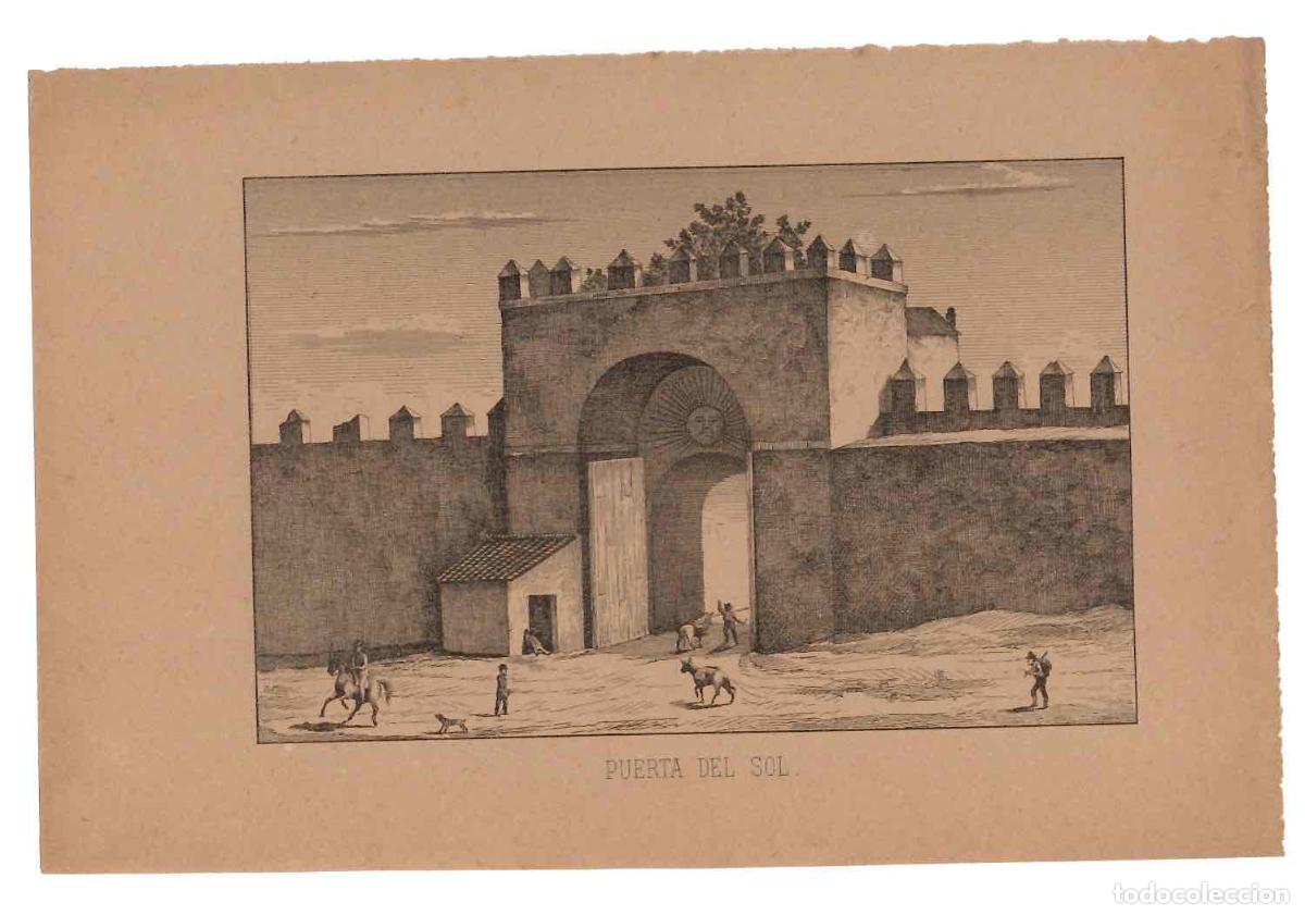 Arte: LITOGRAFIA PUERTA DEL SOL. SEVILLA. C.1865
