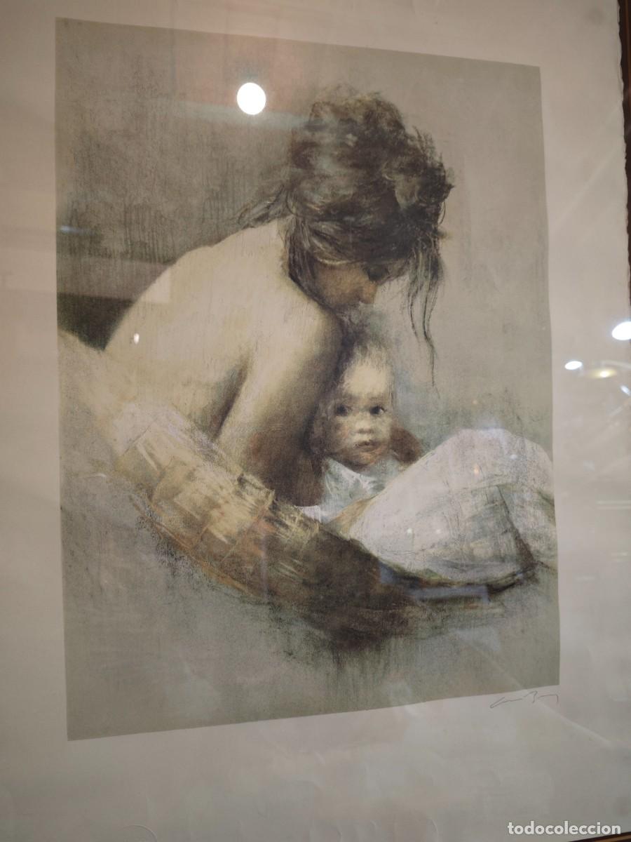Arte: Pintura Antigua Escuela Catalana Litograf&iacute;a Maternidad Joven Cayetano De Arquer Buigas Firmada A L&aacute;p