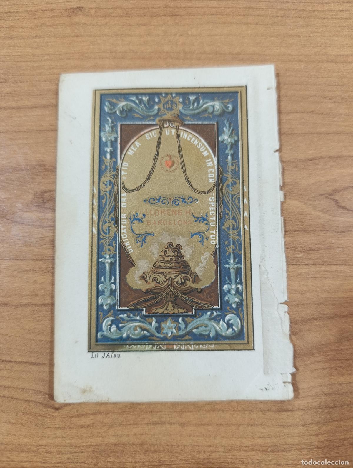 Arte: PEQUE&Ntilde;A LITOGRAFIA J. ALEU. PUBLICIDAD LLORENS H, BARCELONA. PROCEDE DE LIBRO RELIGIOSO