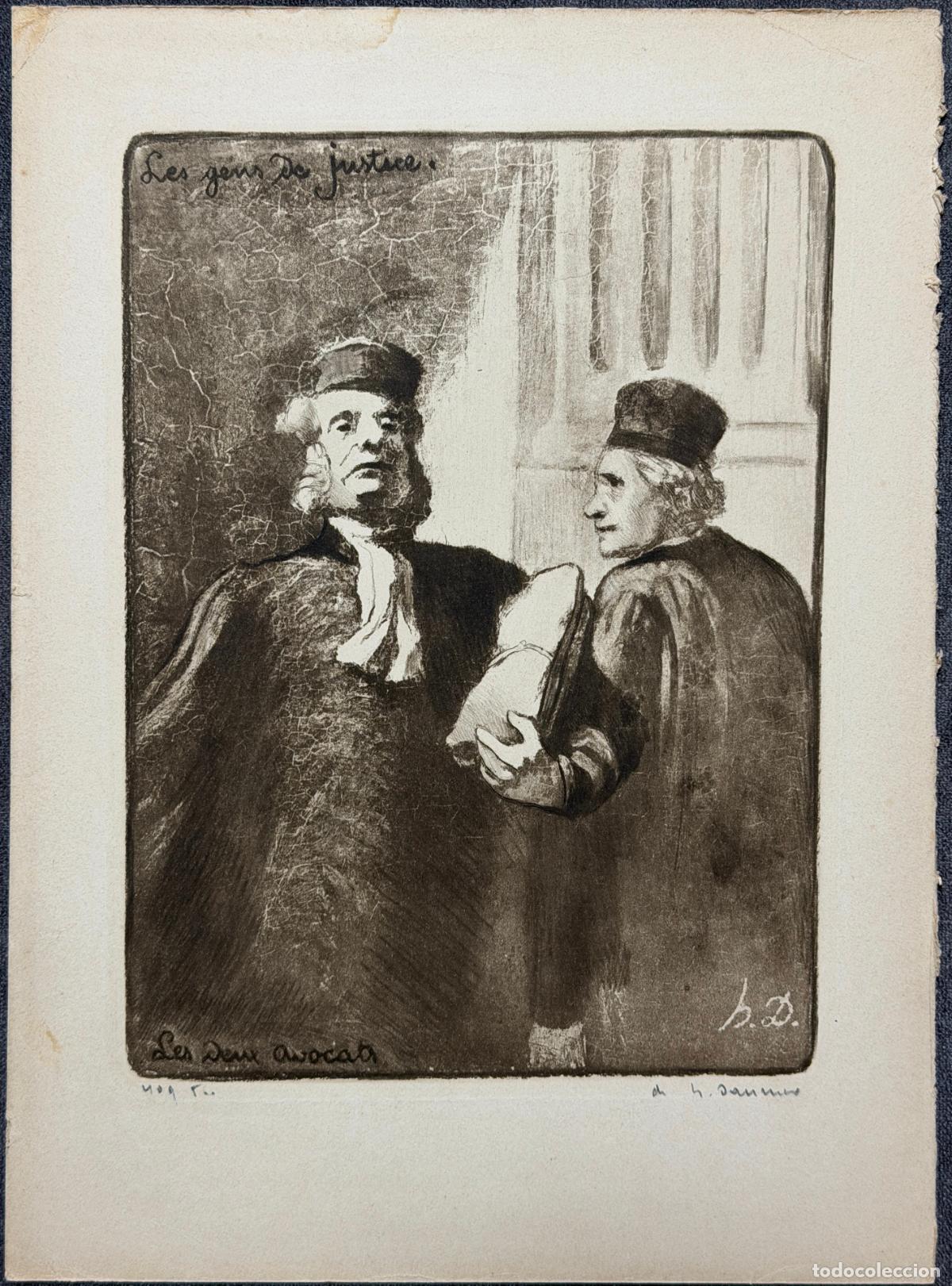 Arte: Honor&eacute; Daumier , d&acute;apr&eacute;s les gens de justice , litograf&iacute;a numerada , edici&oacute;n del S. XX , posterior