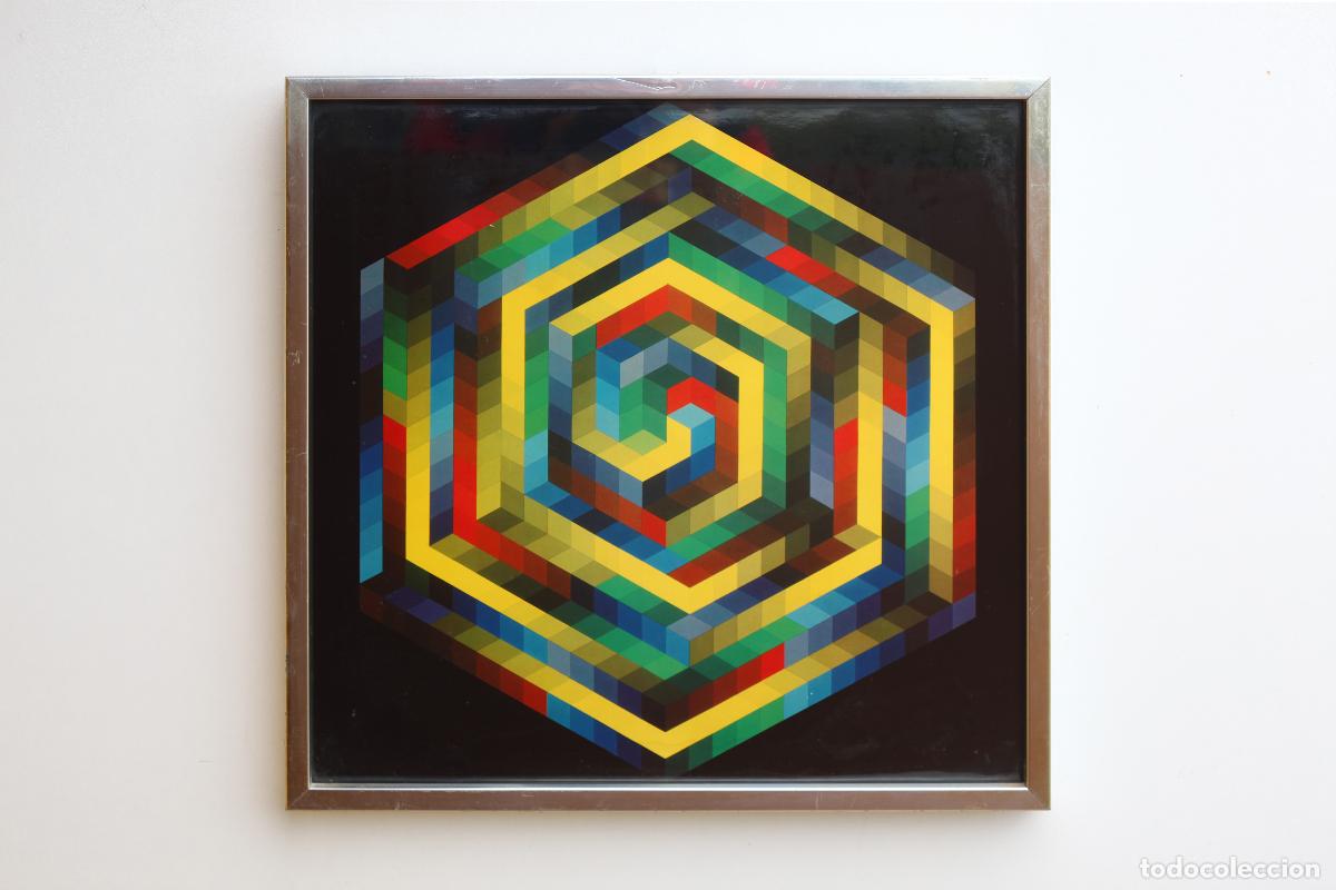 Arte: Litograf&iacute;a Hat-B, Victor Vasarely Heliograbado Op Art Editions du Griffon Suiza 1973
