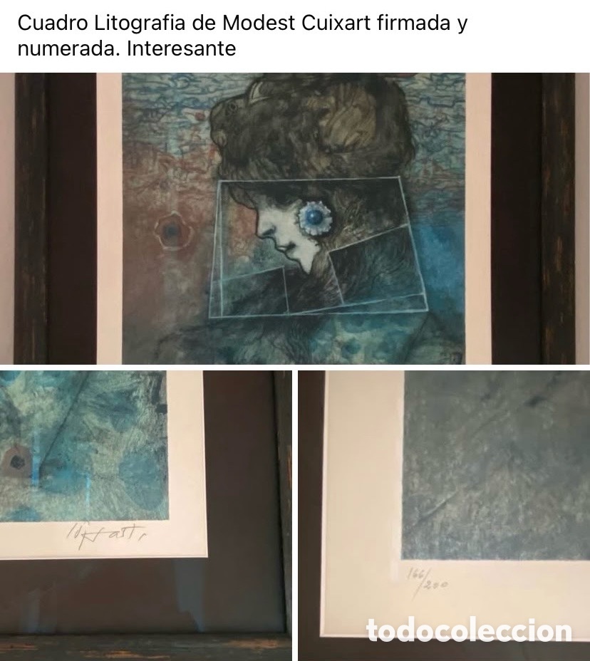 Arte: Litografia enmarcada de Modest Cuixart - Foto 3