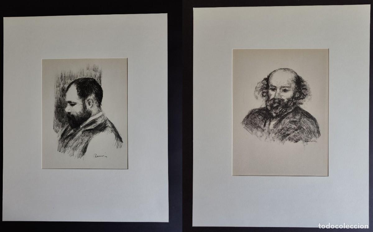 Arte: Auguste Renoir (1921-1986). Autorretratos de Paul C&eacute;zanne y Ambroise Vollard, 2 litograf&iacute;as, 1951