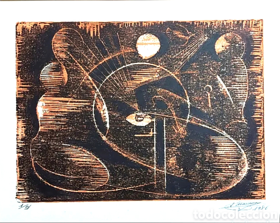 Arte: SALVADOR MASANA MERCAD&Eacute; (VILANOVA I LA GELTR&Uacute; 1924-2009). LITOGRAFIA 1/2 1986