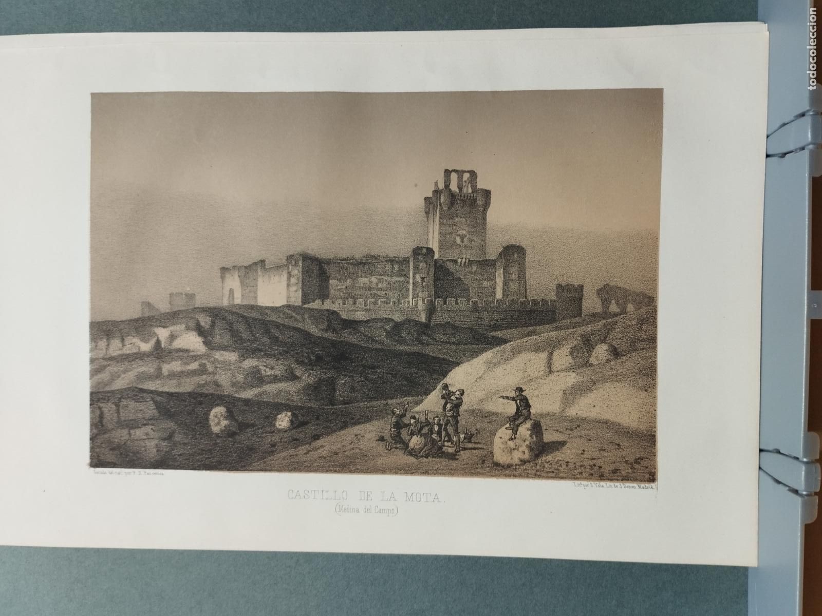 Arte: BZB LITOGRAFIA DE S. YSLA. S. XIX. CASTILLO DE LA MOTA. MEDINA DEL CAMPO. LEER DESCRIPCION