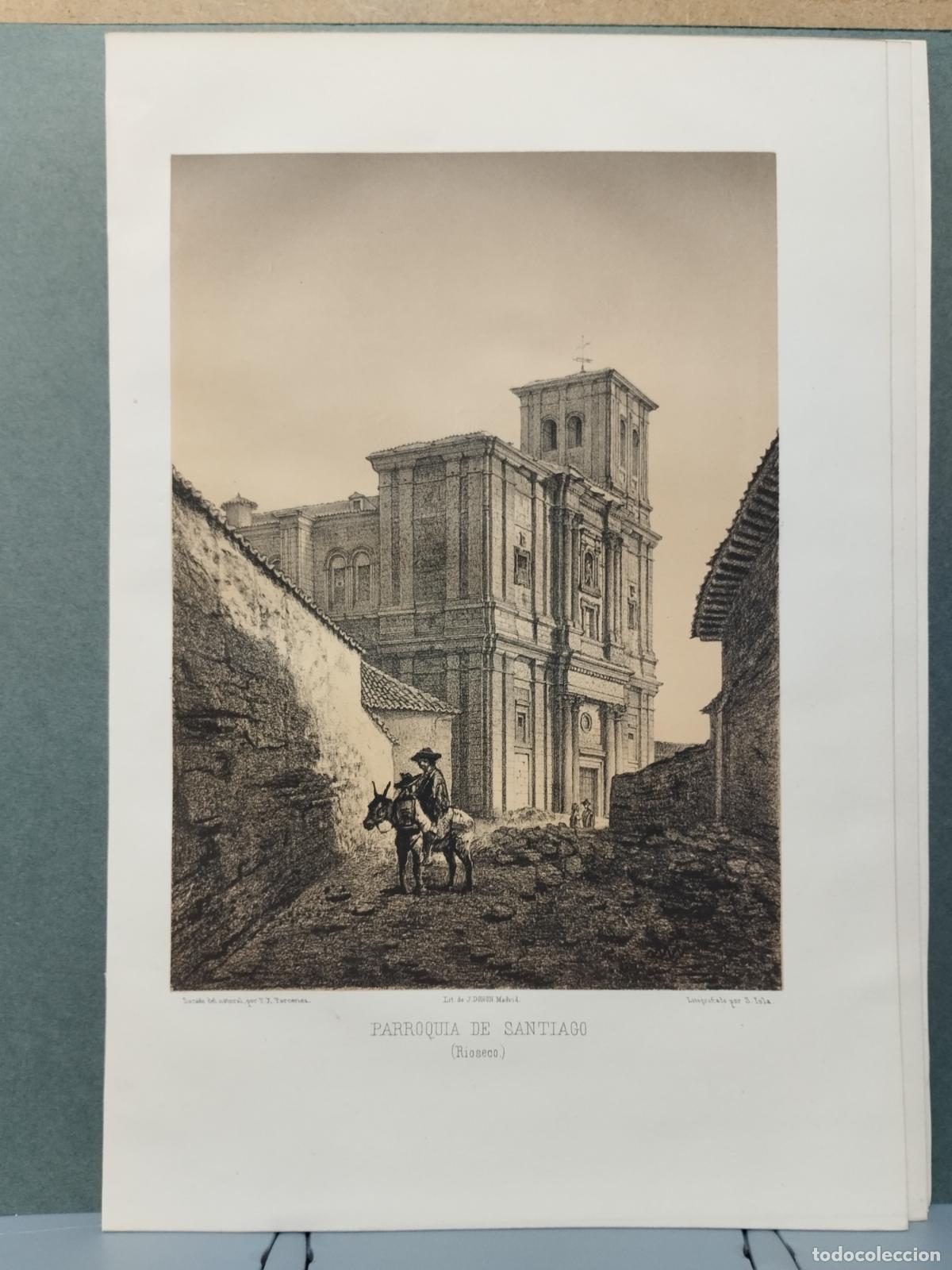 Arte: BZB LITOGRAFIA DE S. YSLA. S. XIX. PARROQUIA DE SANTIAGO. RIOSECO. LEER DESCRIPCION