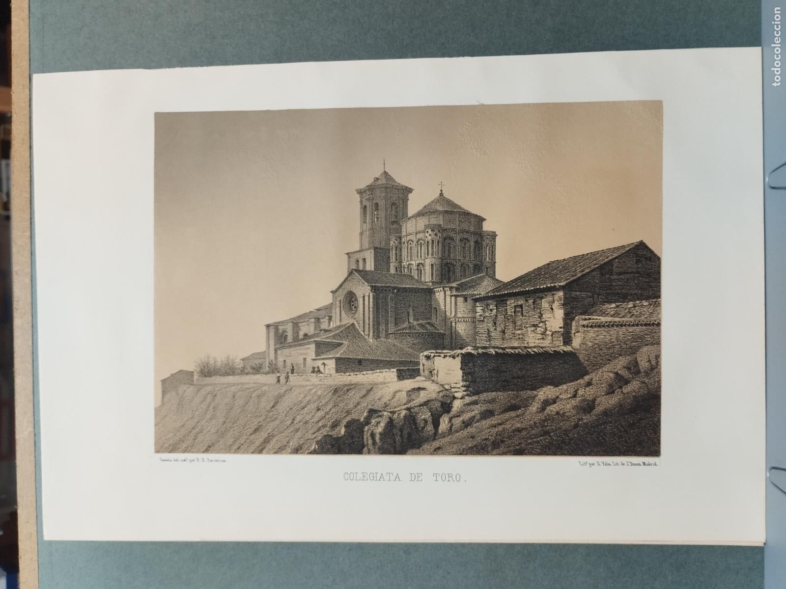 Arte: BZB LITOGRAFIA DE S. YSLA. S.XIX. COLEGIATA DE TORO. ZAMORA.