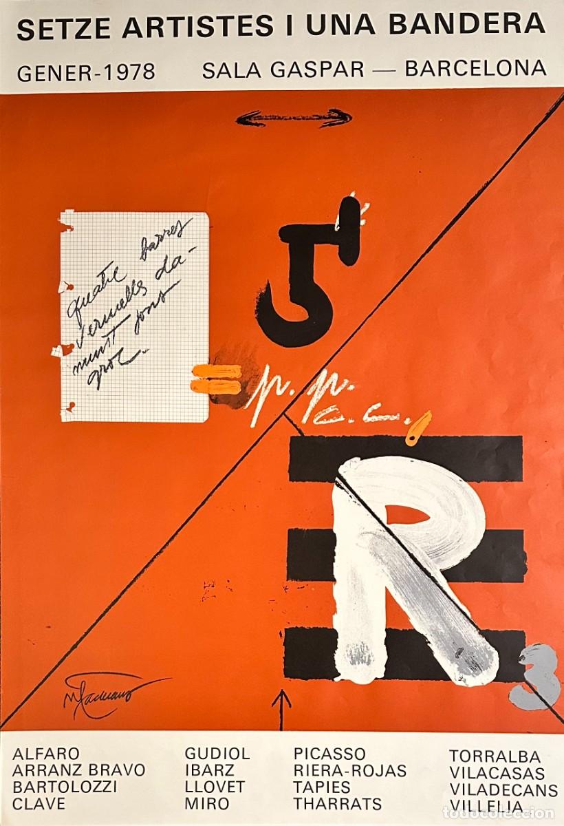 Arte: JOAN PERE VILADECANS - CARTEL ORIGINAL EXPOSICI&Oacute;N COLECTIVA SALA GASPAR, BARCELONA, 1978