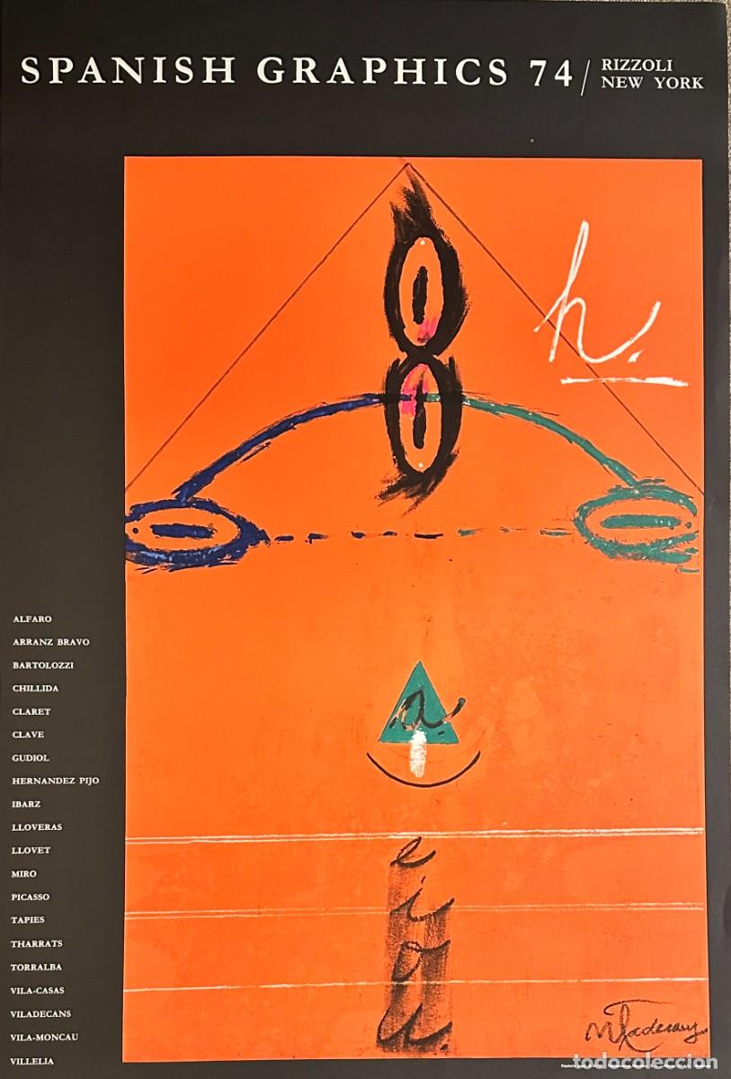 Arte: JOAN PERE VILADECANS - CARTEL ORIGINAL EXPOSICI&Oacute;N SPANISH GRAPHICS 74 - GALERIA RIZZOLI -NY 1974