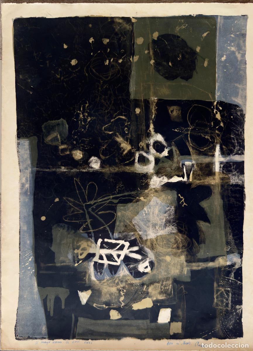 Arte: Antoni Clav&eacute; (1913&ndash;2005) &mdash; Feuille de nuit - 1963 Lithographie originale en couleurs, sign&eacute;e et anno