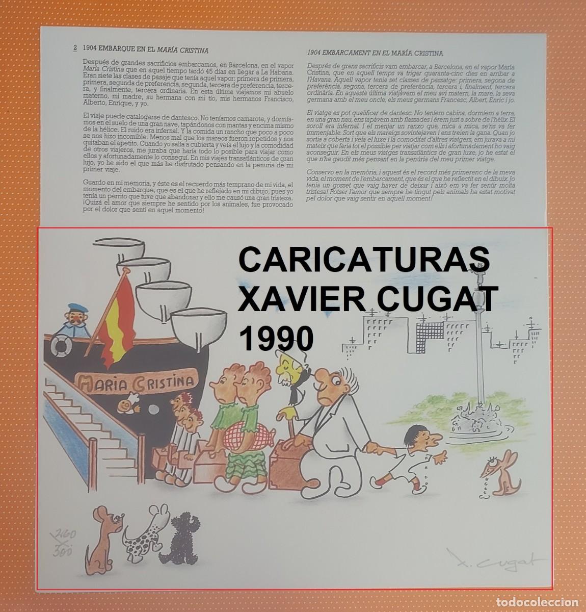 Arte: LITOGRAF&Iacute;A DE XAVIER CUGAT FIRMADA A MANO &rdquo;1904 Embarque en el Mar&iacute;a Cristina&rdquo;