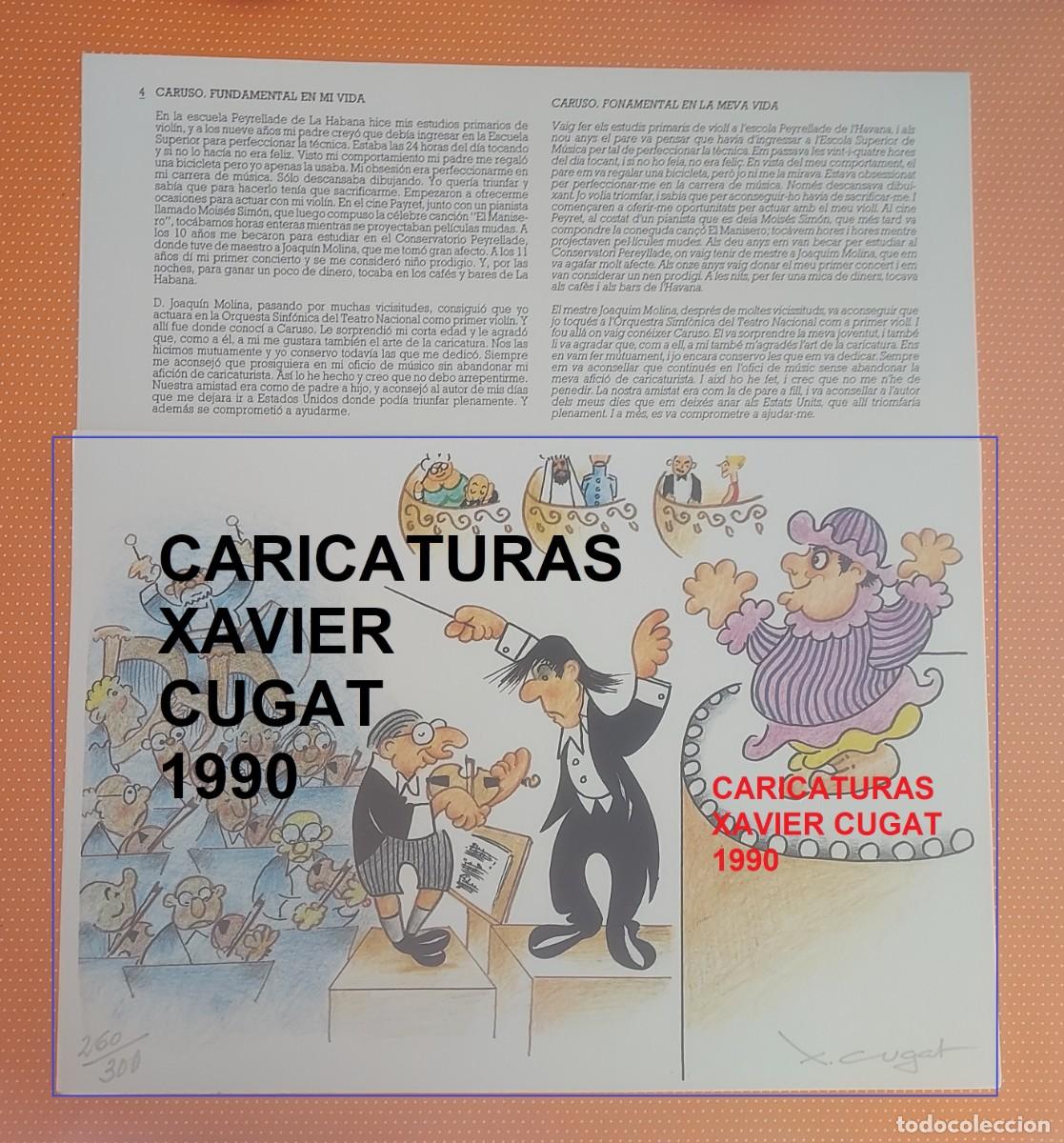 Arte: LITOGRAF&Iacute;A DE XAVIER CUGAT FIRMADA A MANO &rdquo;Caruso, fundamental en mi vida&rdquo;