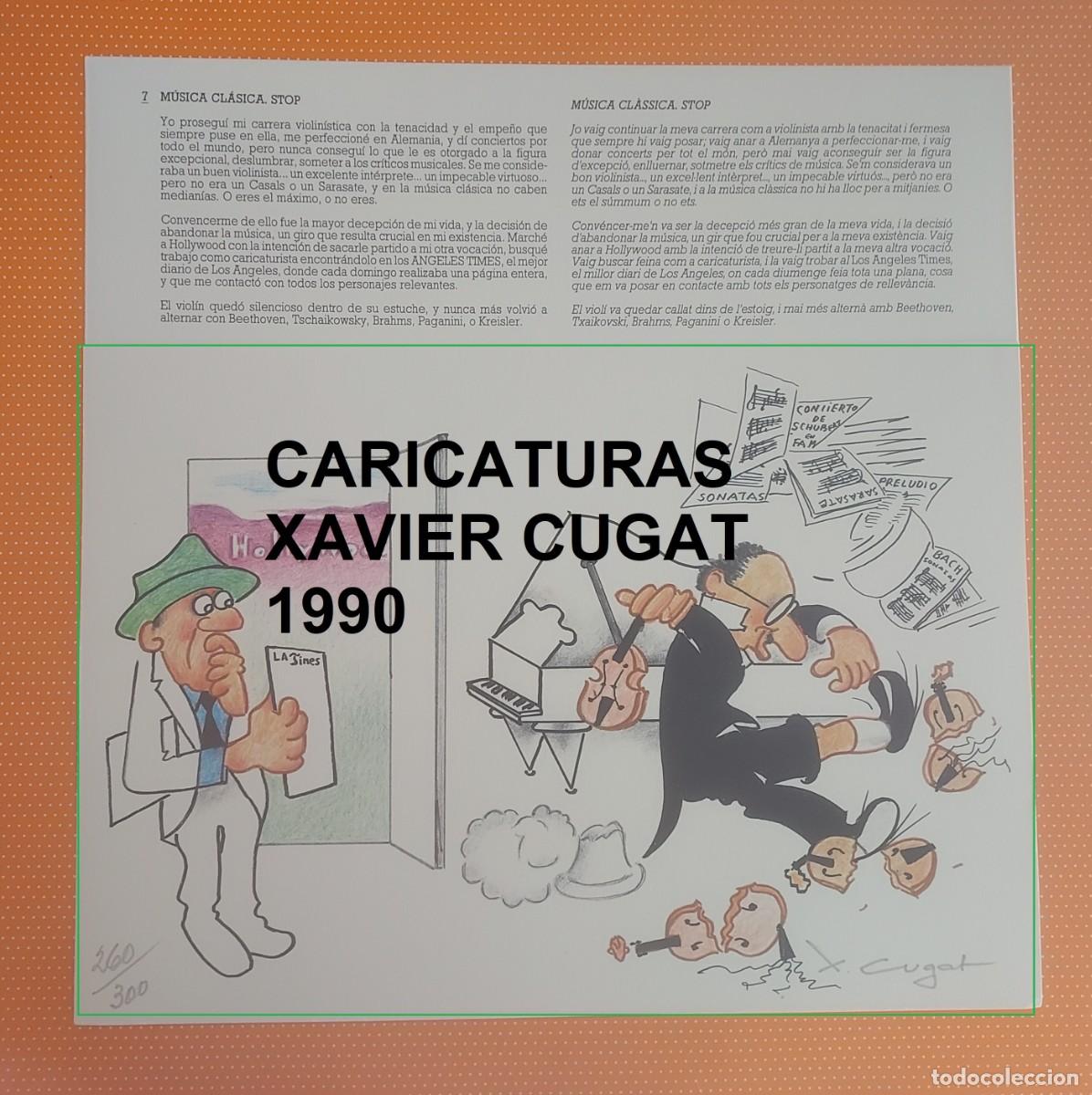 Arte: LITOGRAF&Iacute;A DE XAVIER CUGAT FIRMADA A MANO &rdquo;M&uacute;sica Cl&aacute;sica. Stop&rdquo;