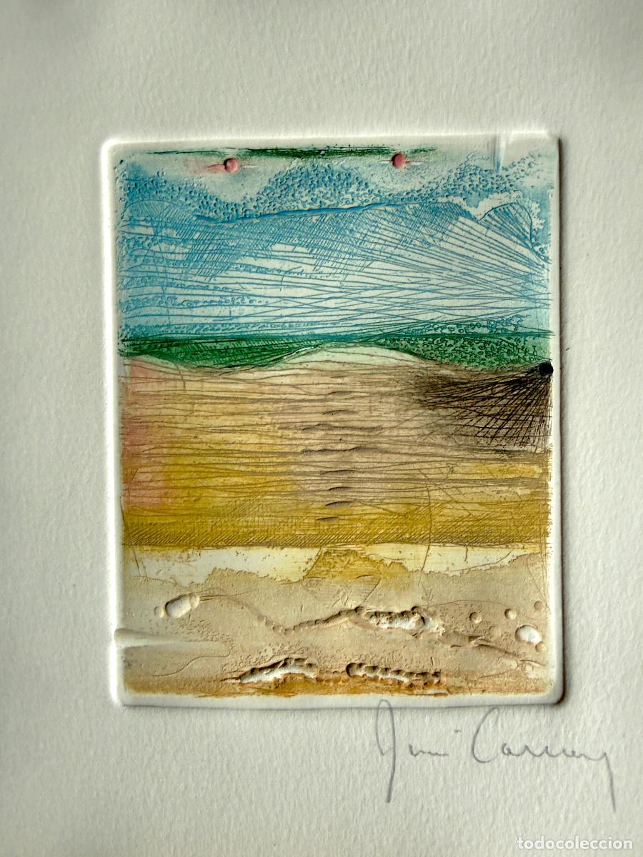 Arte: Les dunes du Nord, eau-forte originale en couleurs de Ren&eacute; Carcan, sign&eacute;e au crayon