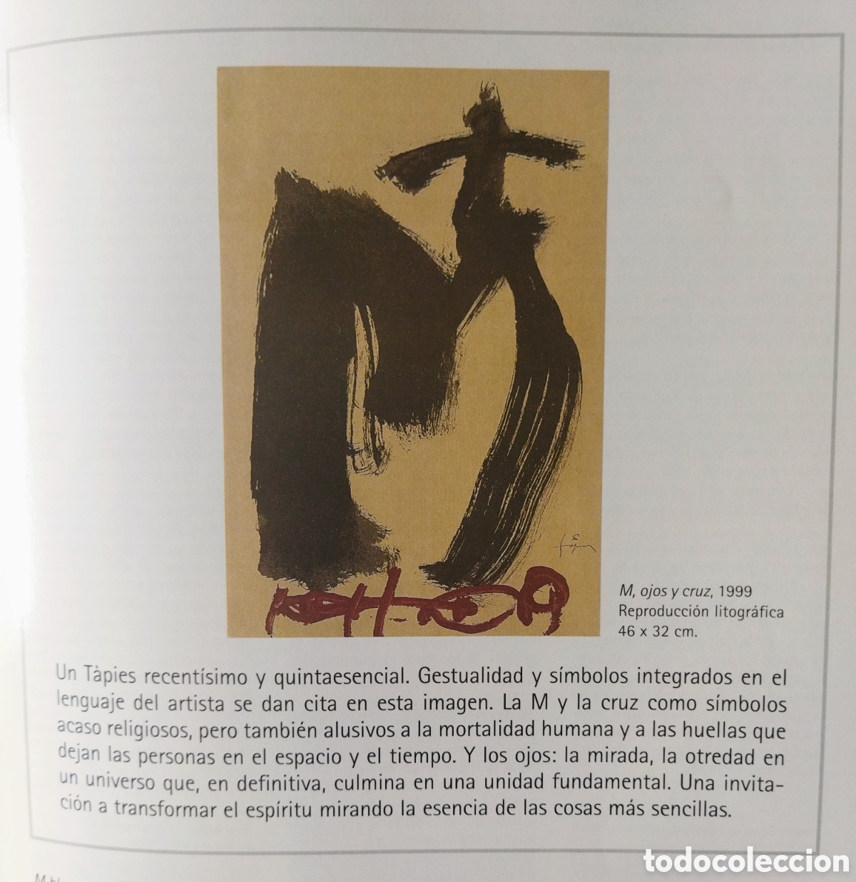 Kunst: Litograf&iacute;a Antoni T&agrave;pies 'M, ojos y cruz' (1999) - Galer&iacute;a Arte Contempor&aacute;neo Altaya