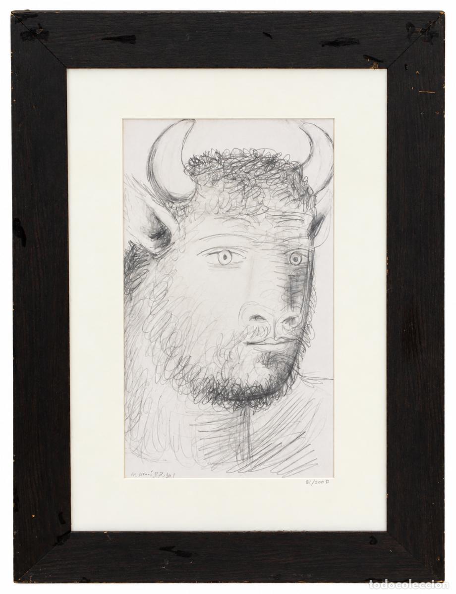 Arte: PABLO PICASSO (1881-1973) After - TETE DE MINOTAUR - ESTUDIO PARA EL GUERNICA 6 - EDICI&Oacute;N FACS&Iacute;MIL