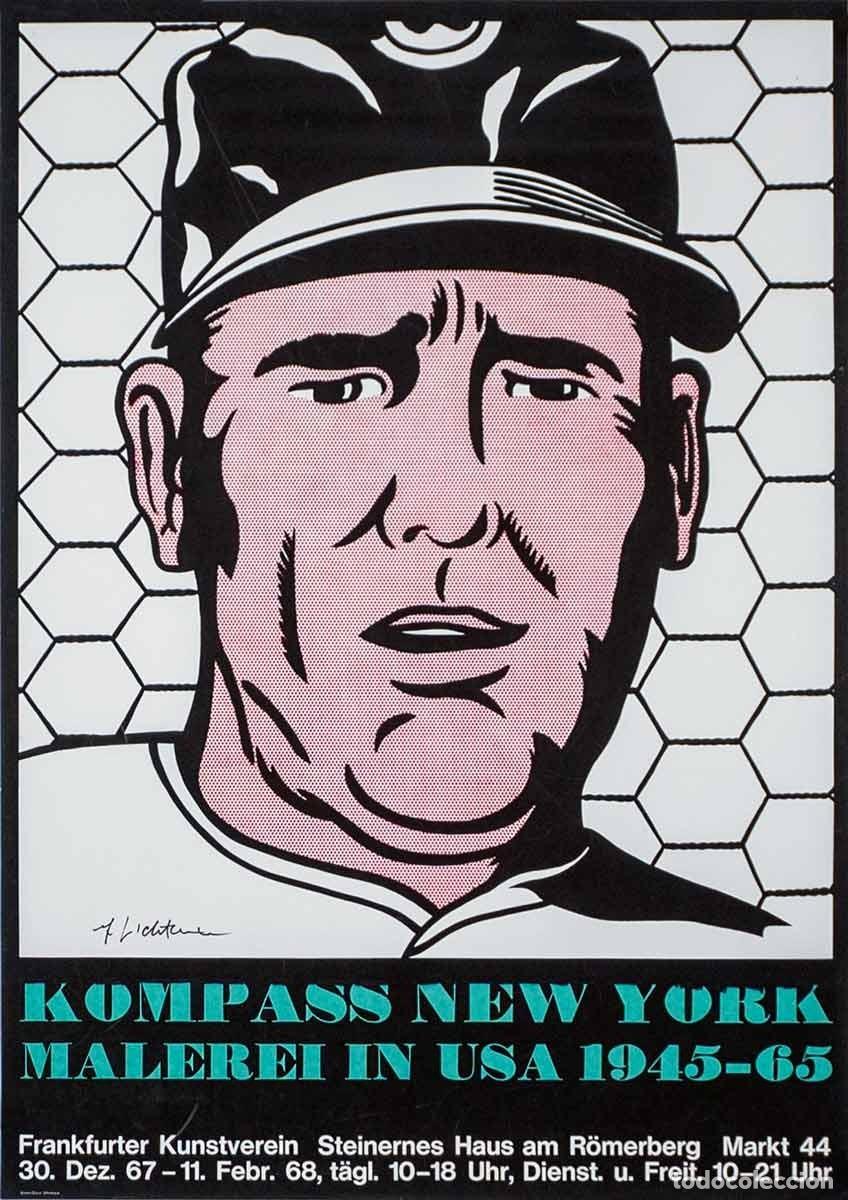 Kunst: Kompass New York. 1967. Roy Lichtenstein. Offset Litograph. 85 x 60 cm. Firmado.