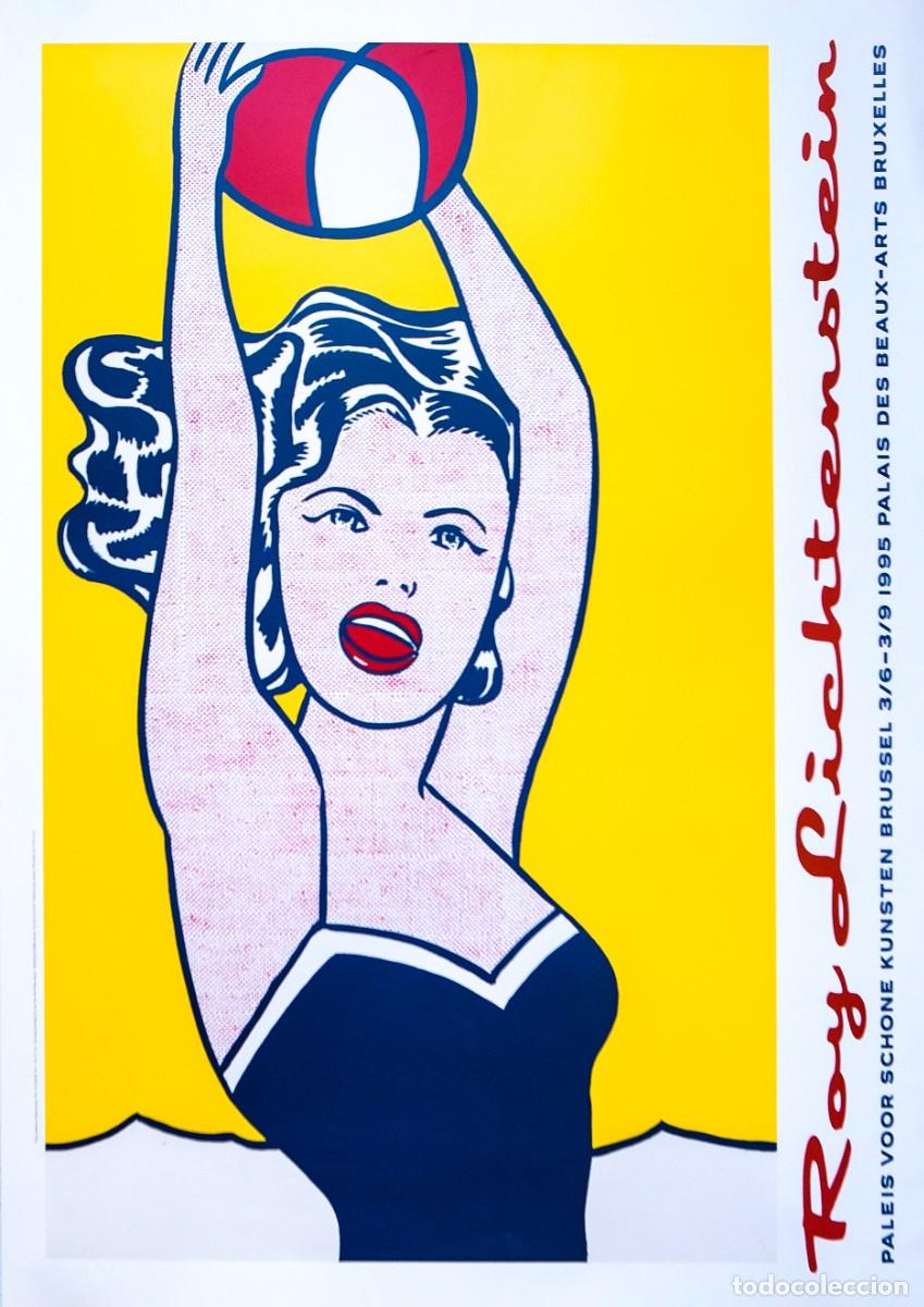 Art: Girl with a ball. 1995. Roy Lichtenstein. Offset Litograph. 99,9 x 69,7 cm