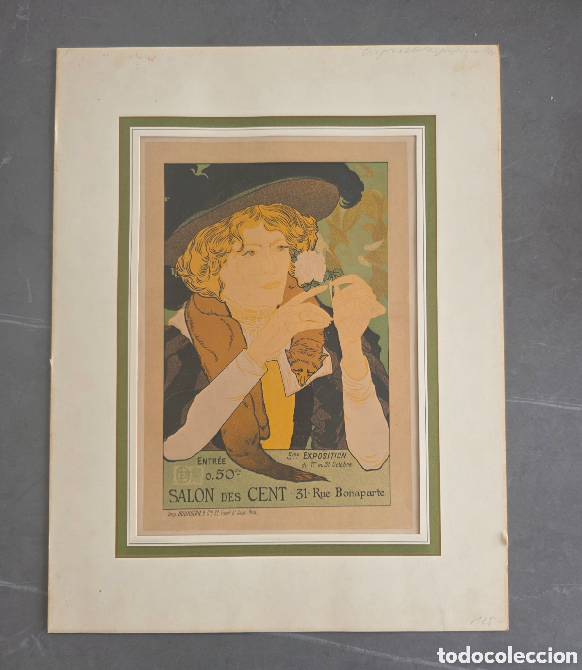 Arte: Litograf&iacute;a Original &rdquo;Salon des Cent&rdquo; (1896) - Georges de Feure - Les Ma&icirc;tres de l'Affiche Pl. 10