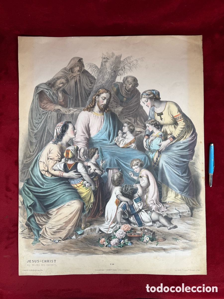 Art: Antigua y gran lotografia religiosa,Paris Siglo XIX