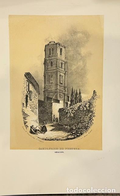 Arte: ARAGON, PARCERISA, LITOGRAFIA DEL CAMPANARIO DE PERTUSA, 1845