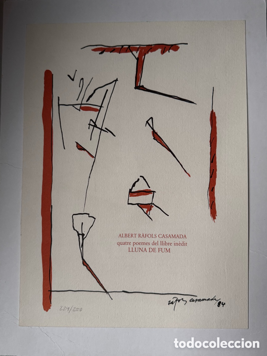 Arte: Albert R&agrave;fols-Casamada &ndash; &rdquo;Lluna de Fum&rdquo; (1984) &ndash; Litograf&iacute;a con Certificado