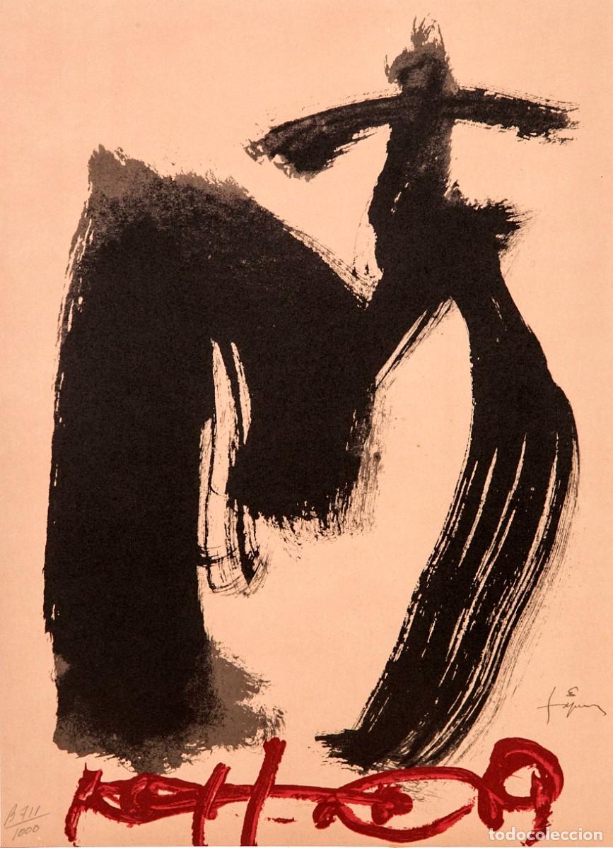 Arte: ANTRONI TAPIES - LITOPGRAF&Iacute;A ORIGINAL - 1999 - M, OJOS Y CRUZ
