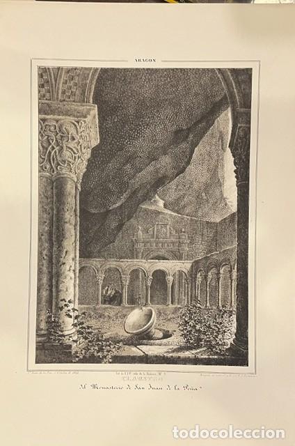 Arte: ARAGON, PARCERISA, LITOGRAFIA MONASTERIO DE SAN JUAN DE LA PE&Ntilde;A 1845