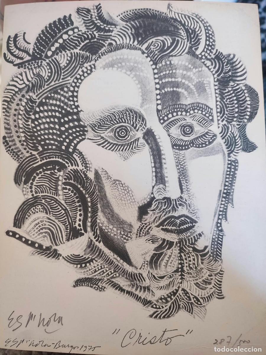 Arte: Litograf&iacute;a CRISTO por Espinosa 1975