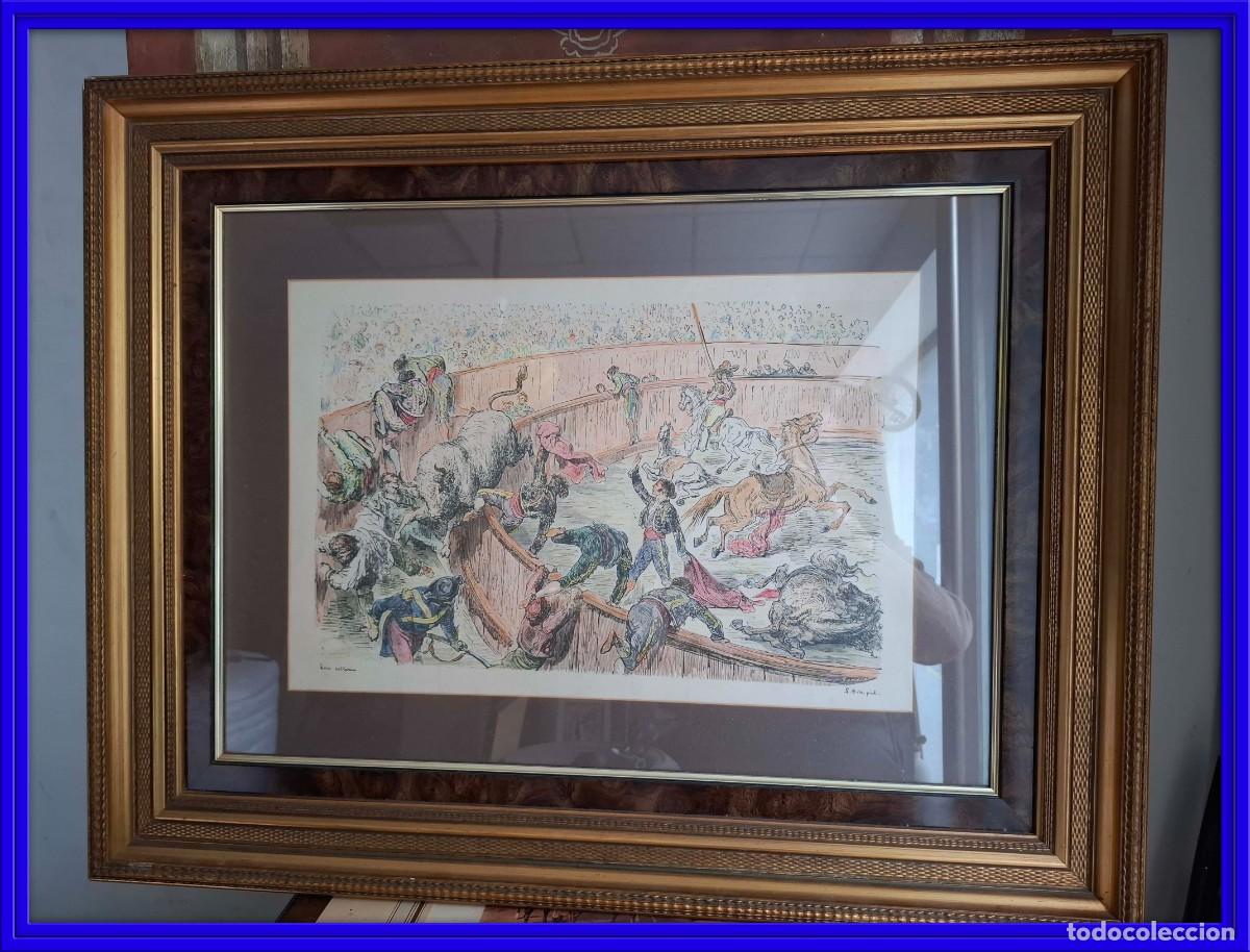 Arte: LITOGRAFIA DE TOROS, EL TORO SALTARIN POR G. DORE