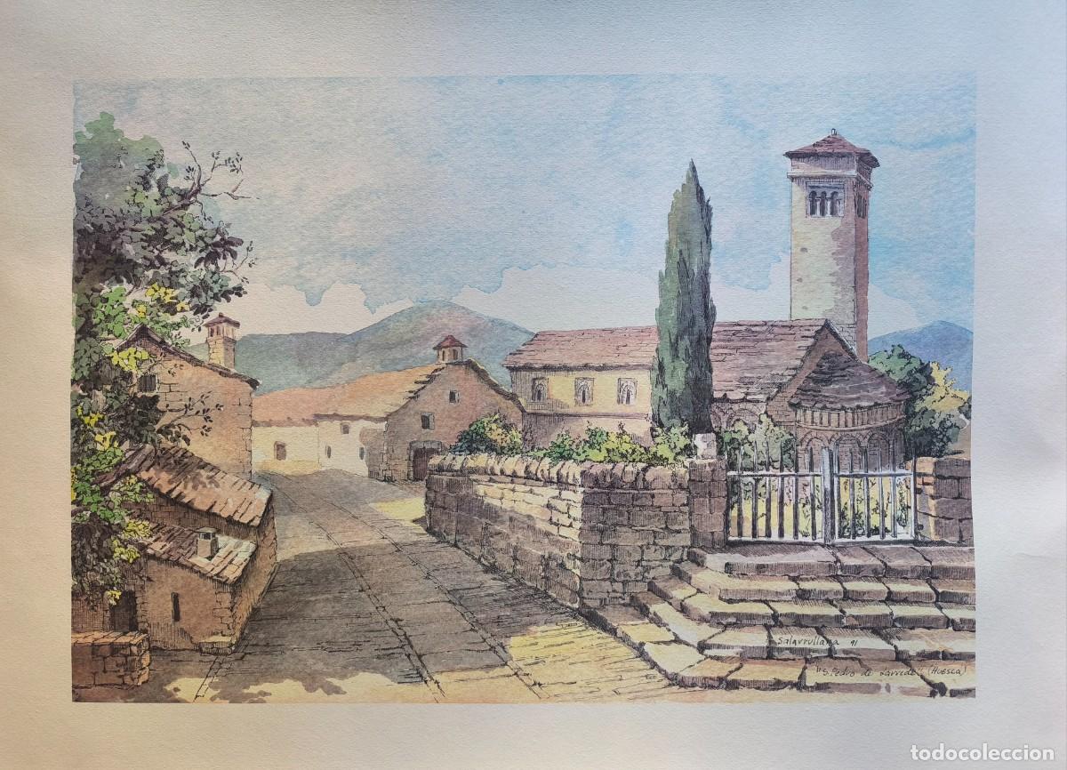 Arte: Litograf&iacute;a firmada de San Pedro de L&aacute;rrede de la artista zaragozana Carmen Salarrullana