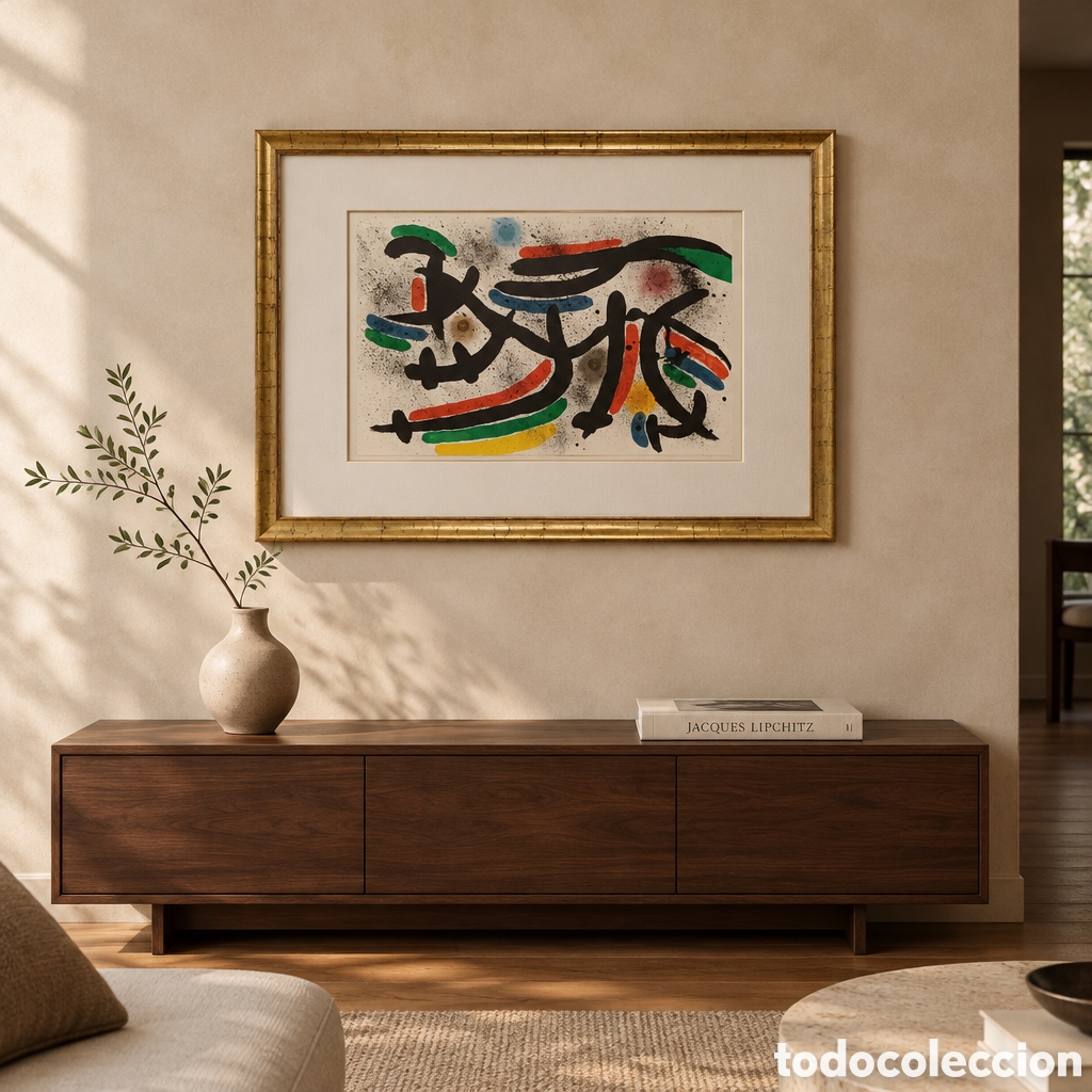 Arte: JOAN MIR&Oacute;. De la serie Mir&oacute; Lithographe I, 1972. Litograf&iacute;a sin n&uacute;mero de tiraje. 31 x 48 cm medidas