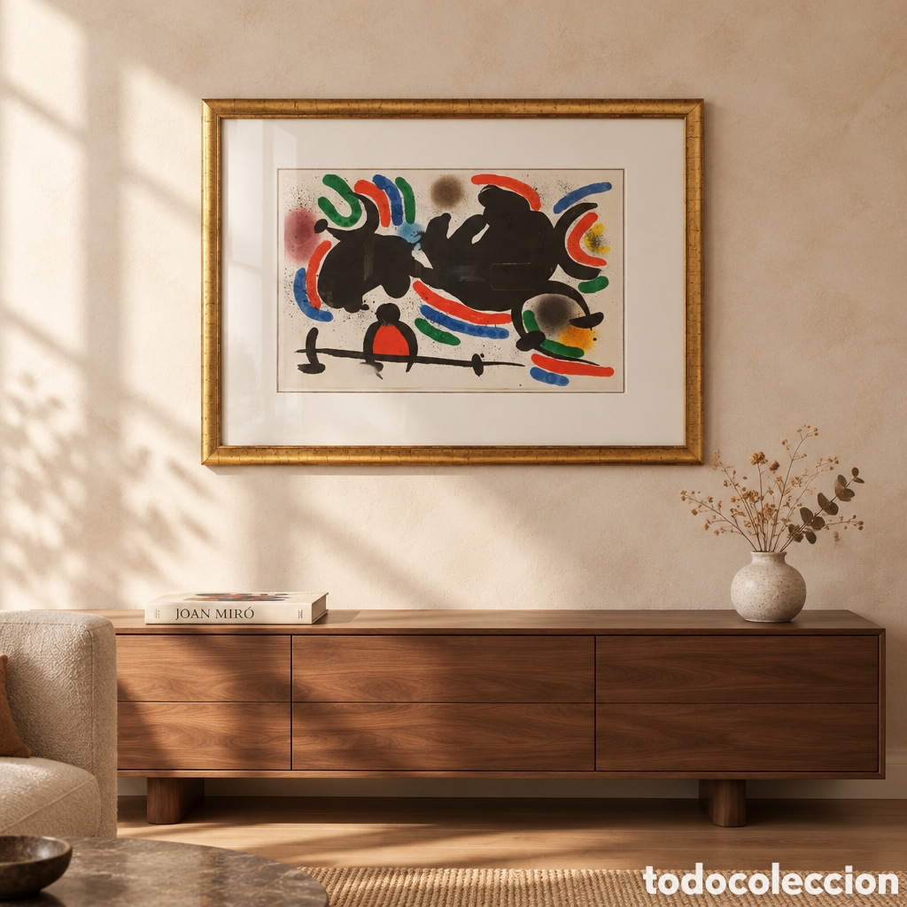 Arte: JOAN MIR&Oacute;. Litograf&iacute;a original IV, del libro Mir&oacute; Lithographs Vol I, 1972. Sin firma. Litograf&iacute;a. 31