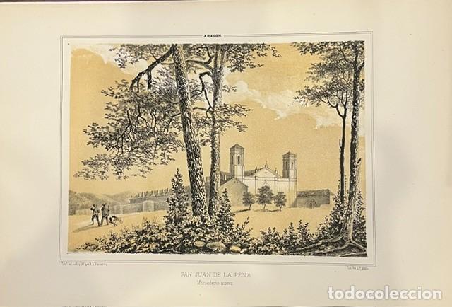 Arte: ARAGON, PARCERISA, LITOGRAFIA DE SAN JUAN DE LA PE&Ntilde;A, MONASTERIO NUEVO 1845