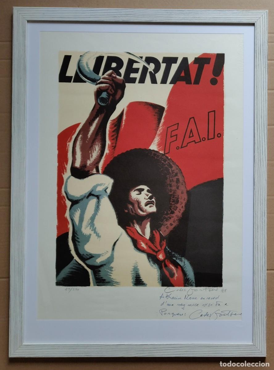 Arte: Carles Fontser&egrave; (1916-2007). LLIBERTAT, litograf&iacute;a firmada a mano y numerada, dedicada, 1981