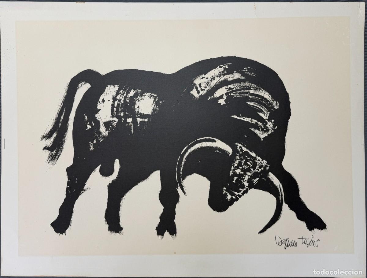 Arte: Joaqu&iacute;n Vaquero Turcios , litograf&iacute;a de tema taurino , gran tama&ntilde;o , firmada en plancha