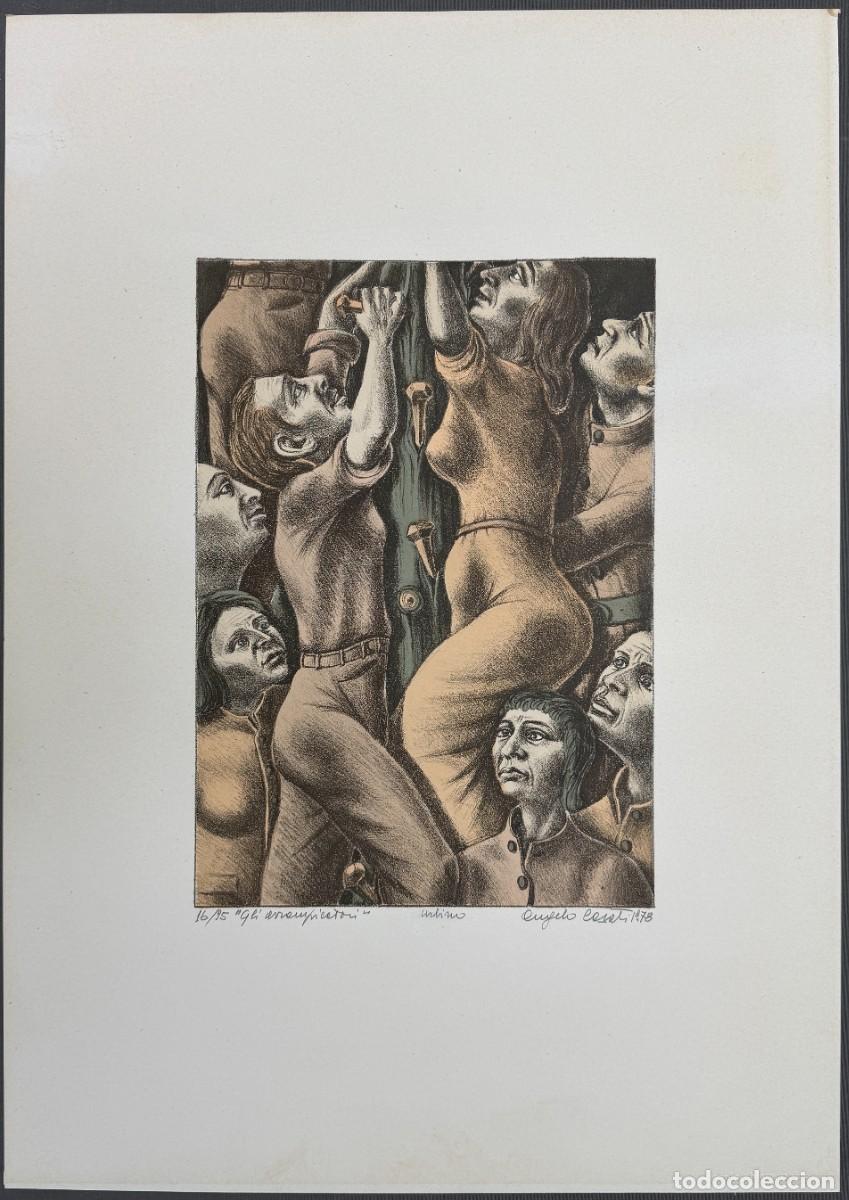 Arte: Angelo Casati , Italia , litograf&iacute;a firmada y justificada del a&ntilde;o 1978 , Urbino